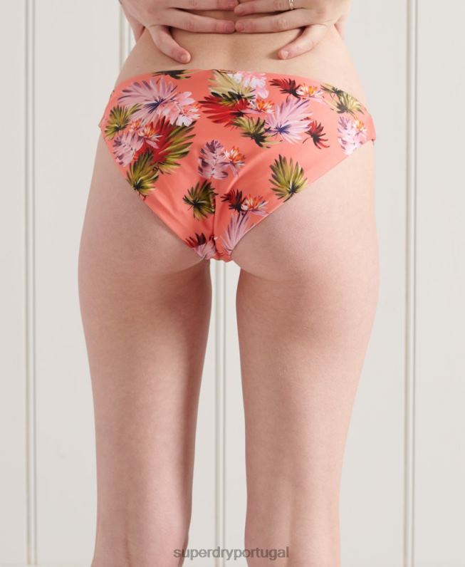 cueca de biquíni de surf mulheres rosa roupas Superdry 2208H6635