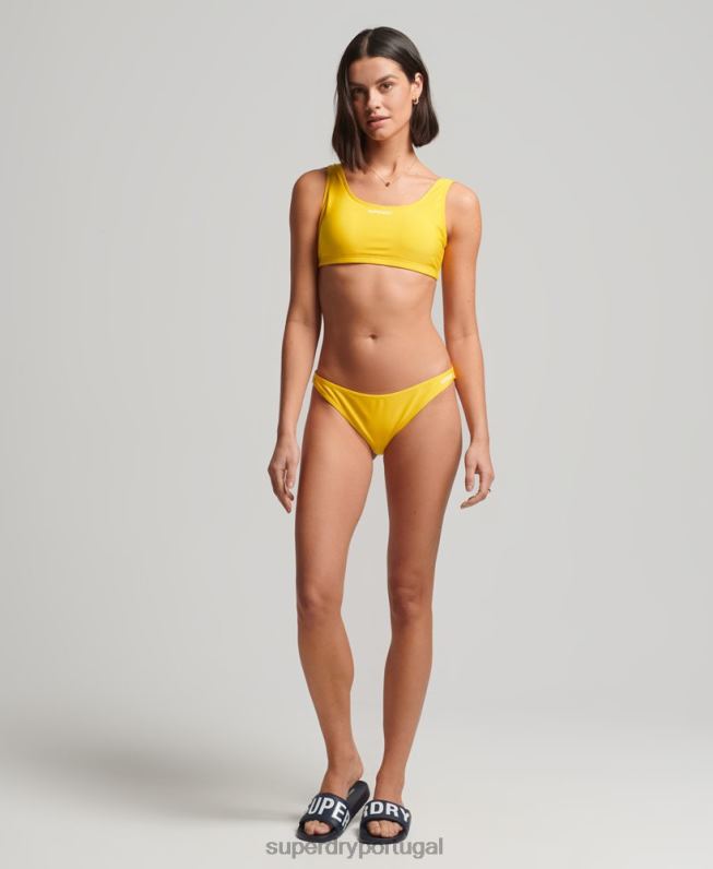 cuecas de biquíni essenciais mulheres amarelo roupas Superdry 2208H3229