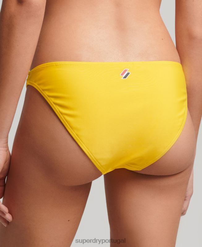 cuecas de biquíni essenciais mulheres amarelo roupas Superdry 2208H3229