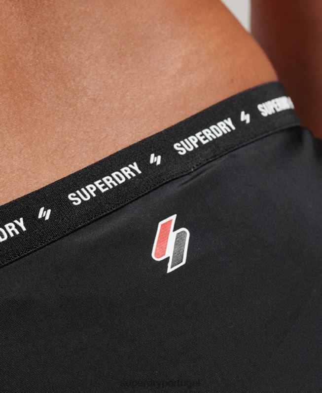 cuecas de biquíni recicladas com micro elástico mulheres preto roupas Superdry 2208H3211