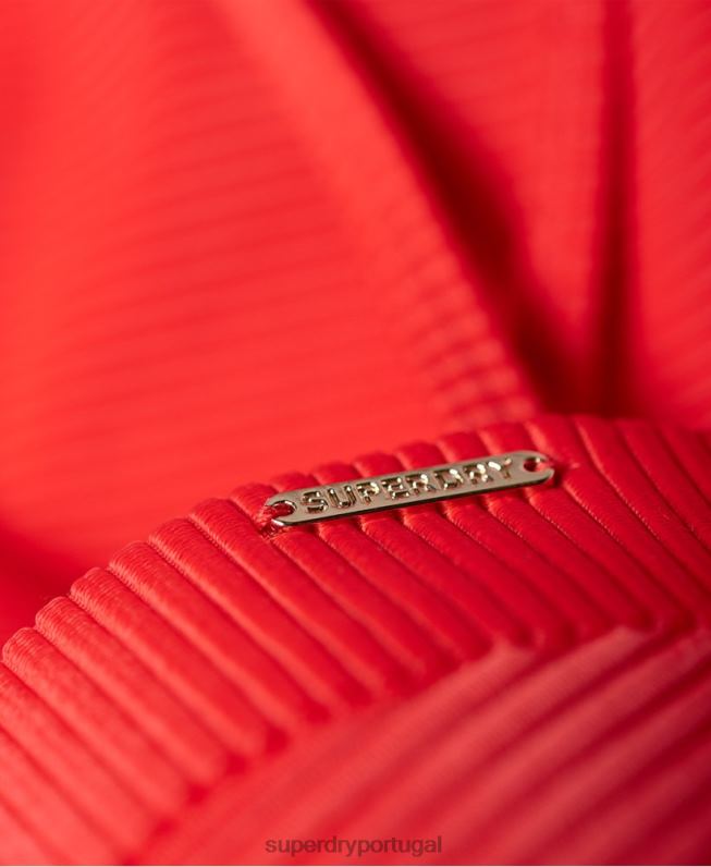 maiô copado texturizado alice mulheres vermelho roupas Superdry 2208H3262