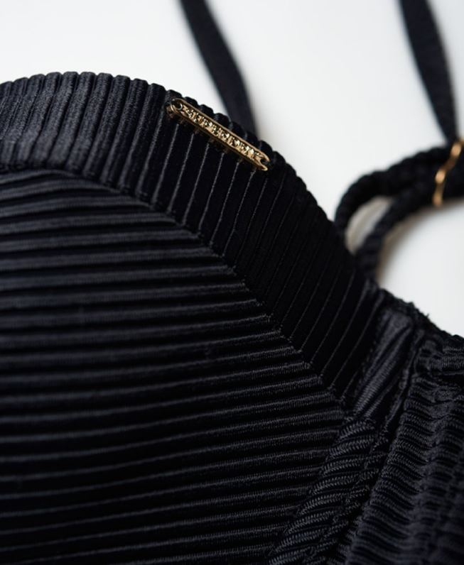 parte de cima de biquíni com textura alice mulheres preto roupas Superdry 2208H3251