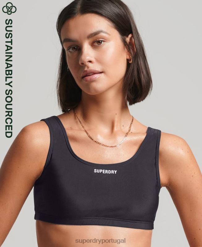 top de biquíni essencial mulheres marinha roupas Superdry 2208H3225