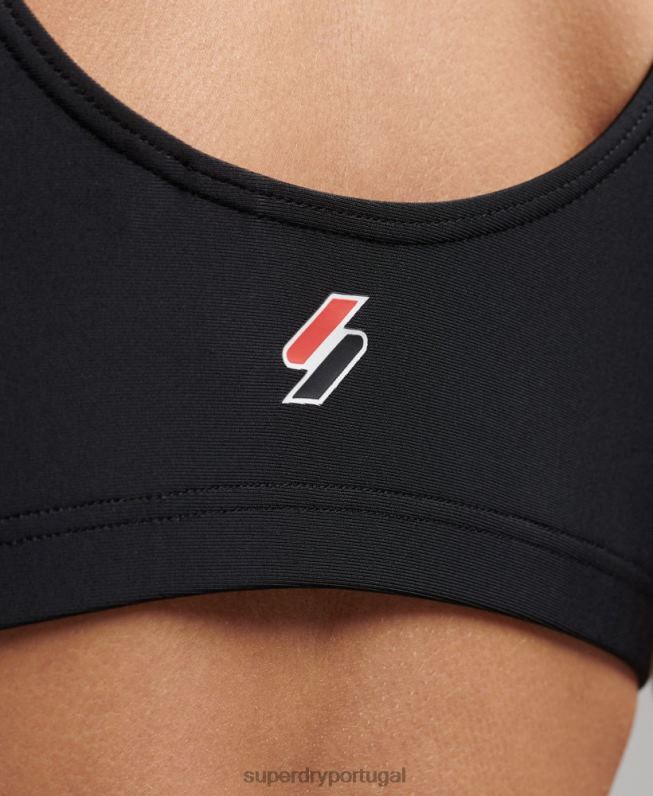 top de biquíni essencial mulheres preto roupas Superdry 2208H3245