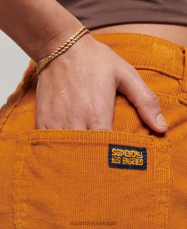 mini saia de cordão vintage mulheres marrom roupas Superdry 2208H4149