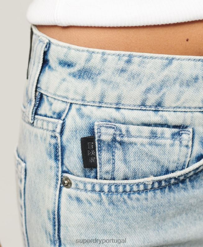 mini saia jeans vintage mulheres azul roupas Superdry 2208H4120