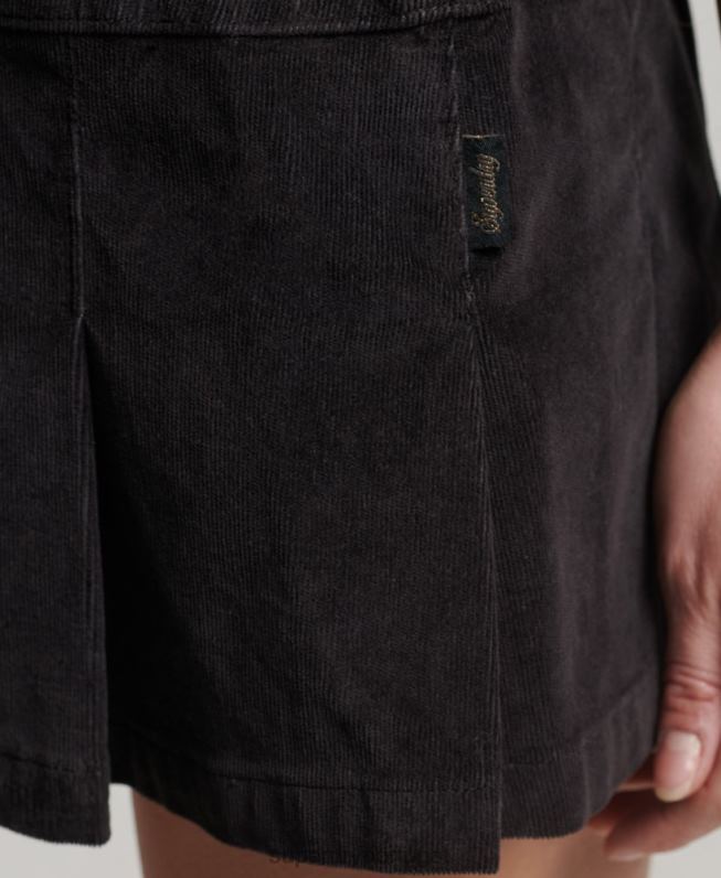 mini saia plissada vintage mulheres marrom roupas Superdry 2208H4147