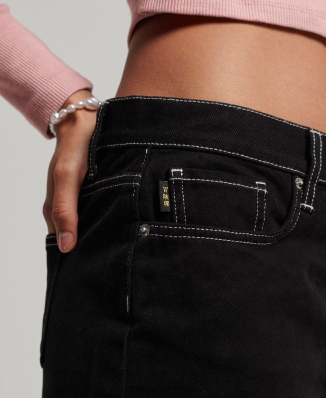 roupa de trabalho mini saia mulheres preto roupas Superdry 2208H4132