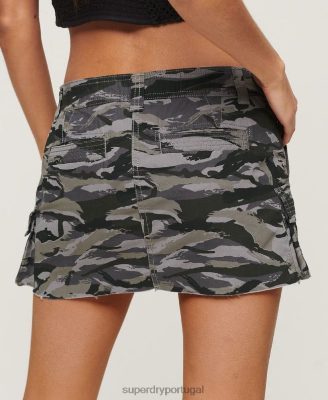 saia de pára-quedas utilitária mulheres verde roupas Superdry 2208H4122