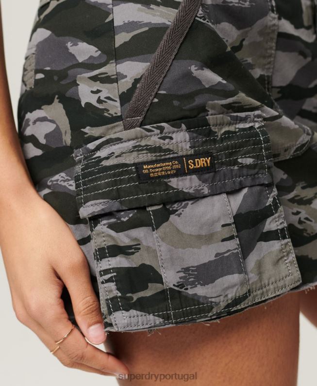 saia de pára-quedas utilitária mulheres verde roupas Superdry 2208H4122