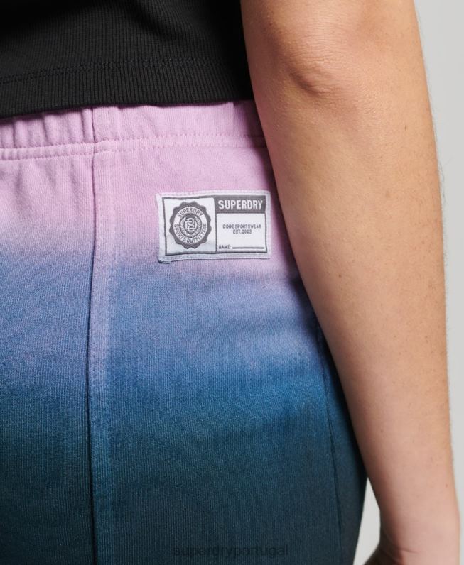 saia dip dye essencial mulheres azul roupas Superdry 2208H4163