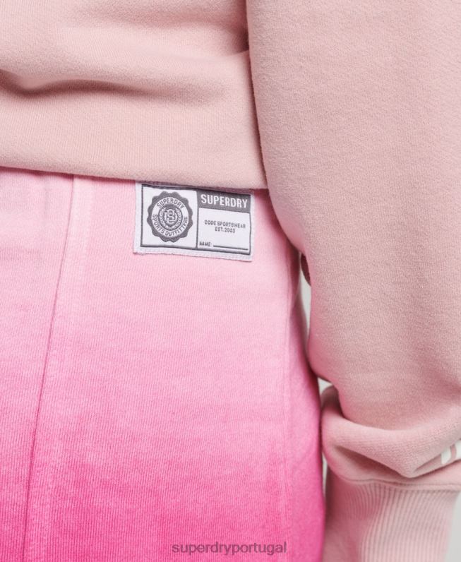 saia dip dye essencial mulheres rosa roupas Superdry 2208H4162