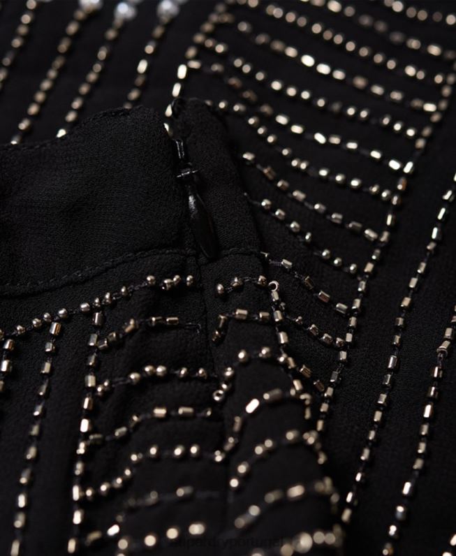 saia geleira mulheres preto roupas Superdry 2208H4168