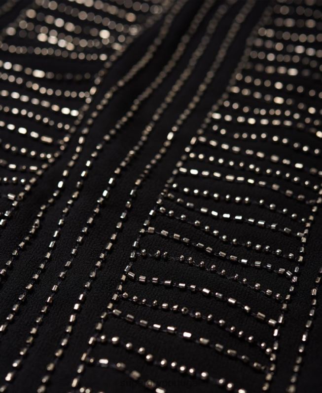 saia geleira mulheres preto roupas Superdry 2208H4168