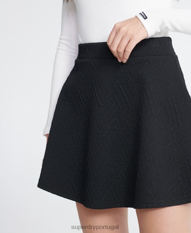 saia skatista brooke mulheres preto roupas Superdry 2208H4166