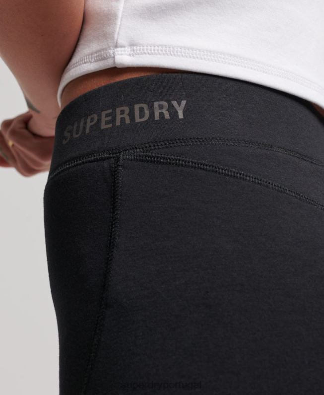 bermuda de ciclismo tech mulheres preto roupas Superdry 2208H3132