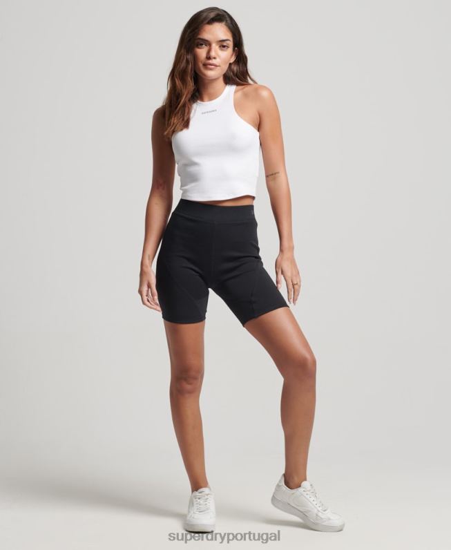 bermuda de ciclismo tech mulheres preto roupas Superdry 2208H3132