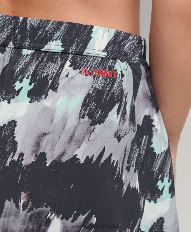 bermuda de corrida mulheres cinza escuro roupas Superdry 2208H6316