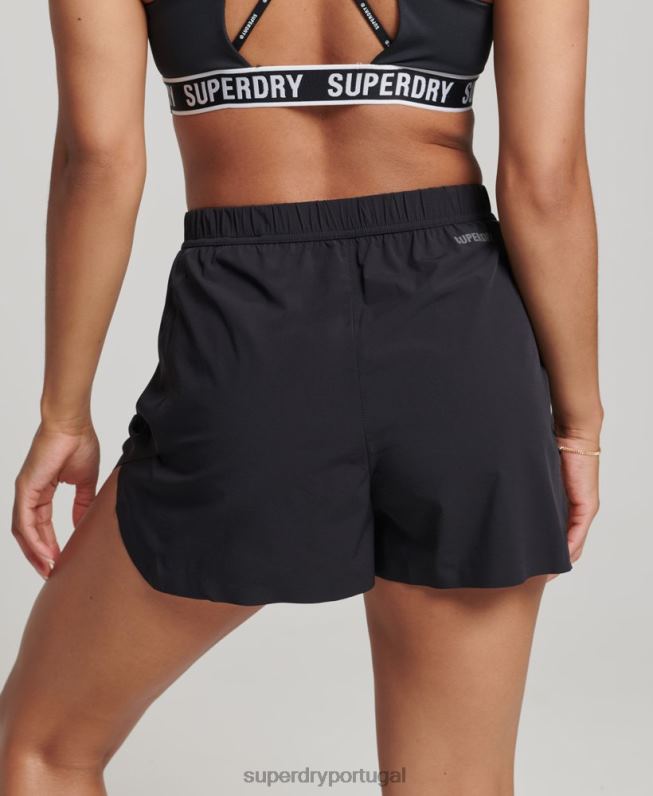 bermuda de corrida mulheres preto roupas Superdry 2208H6329