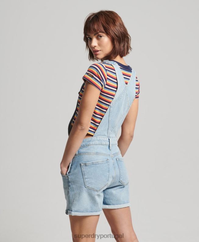 bermuda utilitária mulheres azul claro roupas Superdry 2208H4102