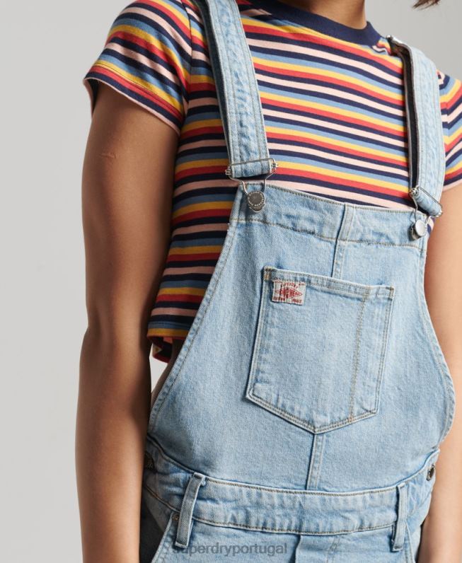 bermuda utilitária mulheres azul claro roupas Superdry 2208H4102