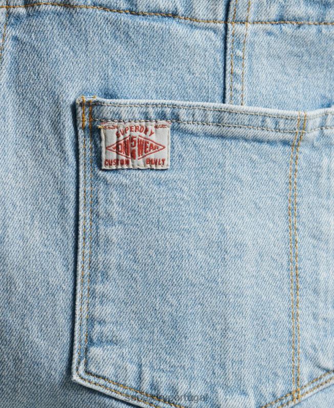 bermuda utilitária mulheres azul claro roupas Superdry 2208H4102