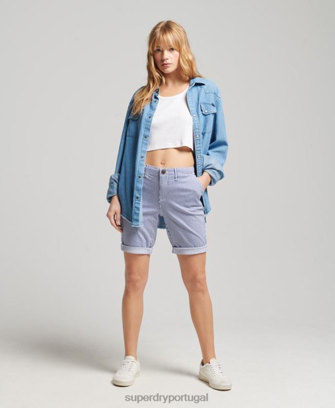 calções chino da cidade mulheres marinha roupas Superdry 2208H3161