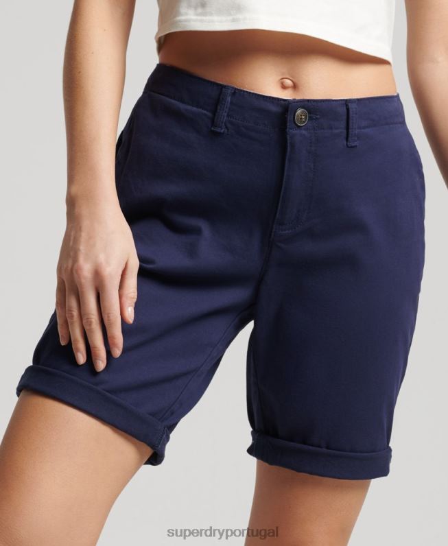 calções chino da cidade mulheres marinha roupas Superdry 2208H3163