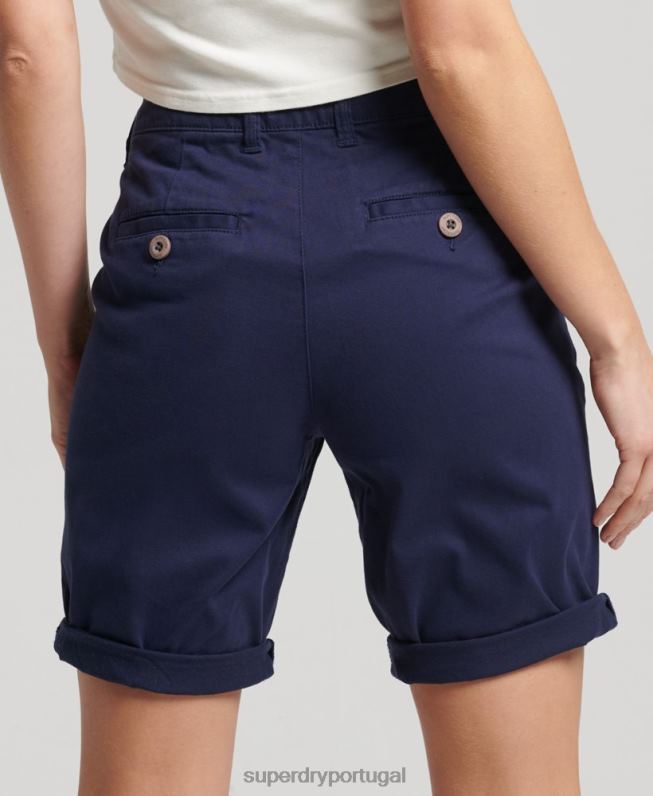 calções chino da cidade mulheres marinha roupas Superdry 2208H3163