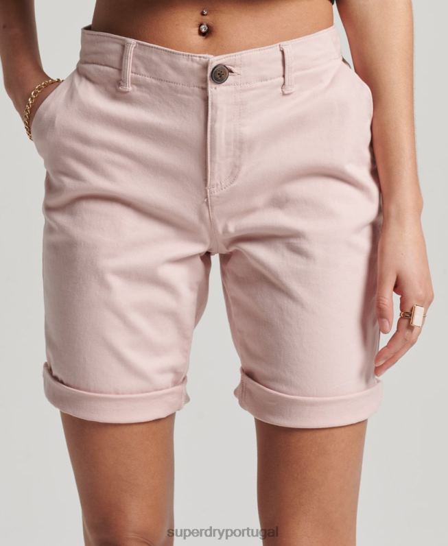 calções chino da cidade mulheres rosa roupas Superdry 2208H3152