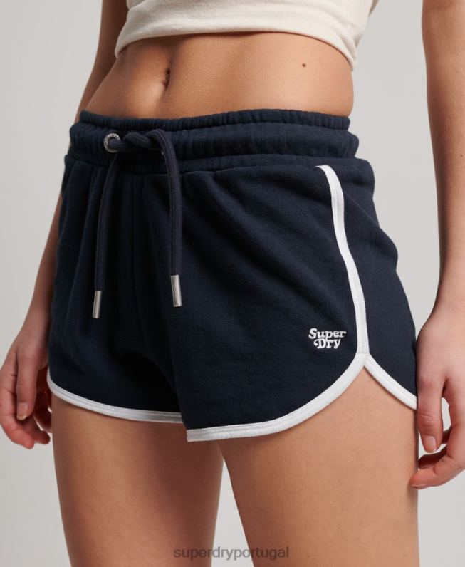 calções de corrida de jérsei vintage mulheres marinha roupas Superdry 2208H3157