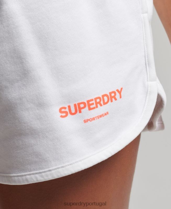 calções de suor do esporte principal mulheres branco roupas Superdry 2208H3141