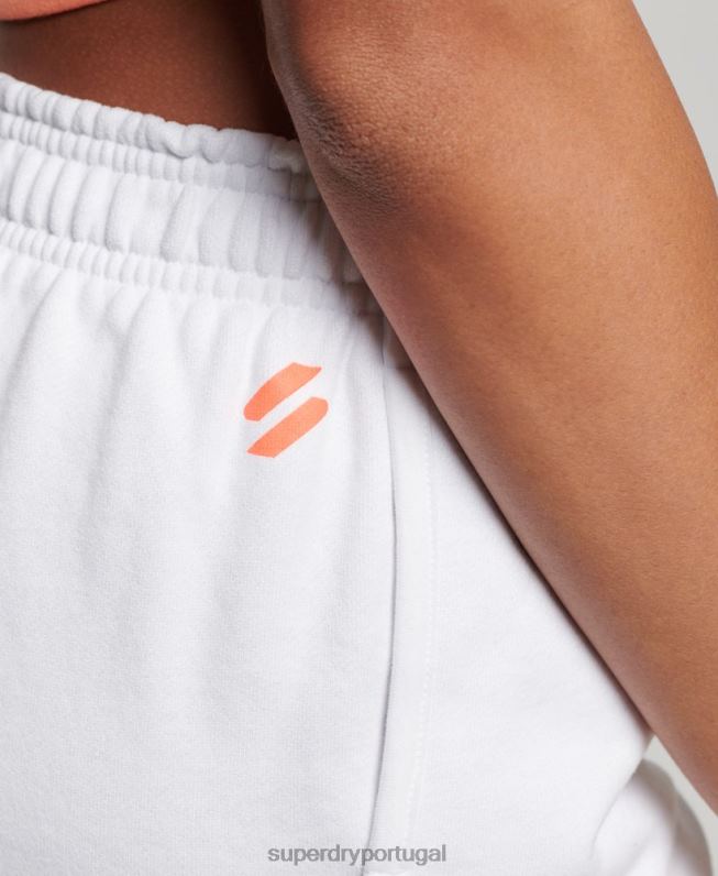 calções de suor do esporte principal mulheres branco roupas Superdry 2208H3141