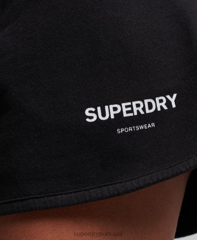 calções de suor do esporte principal mulheres preto roupas Superdry 2208H3149