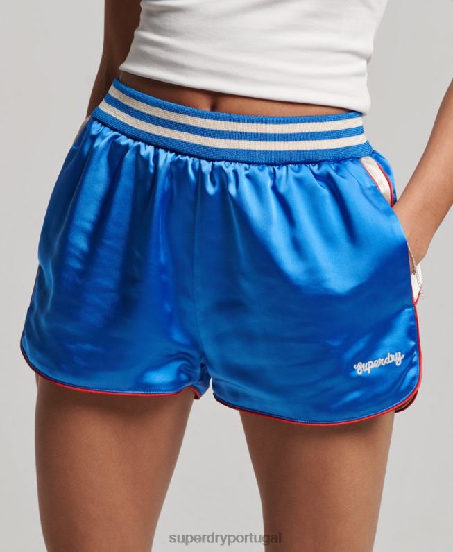 calção de corrida suika mulheres azul roupas Superdry 2208H2234