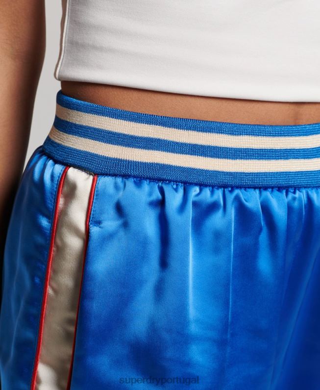 calção de corrida suika mulheres azul roupas Superdry 2208H2234