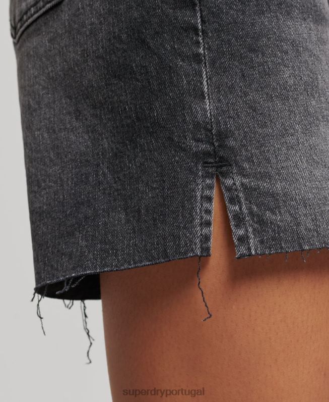 cintura média cortada curta mulheres preto roupas Superdry 2208H2158