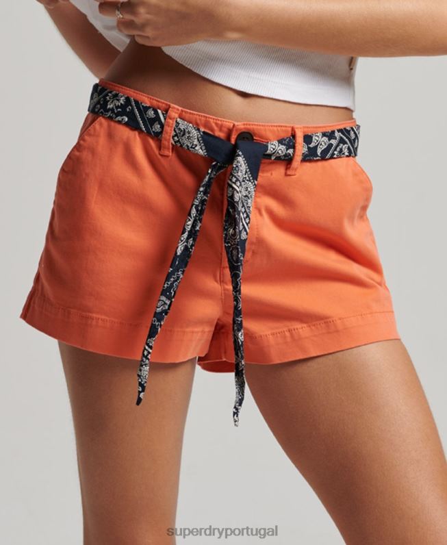 shorts chino quentes mulheres coral roupas Superdry 2208H2135