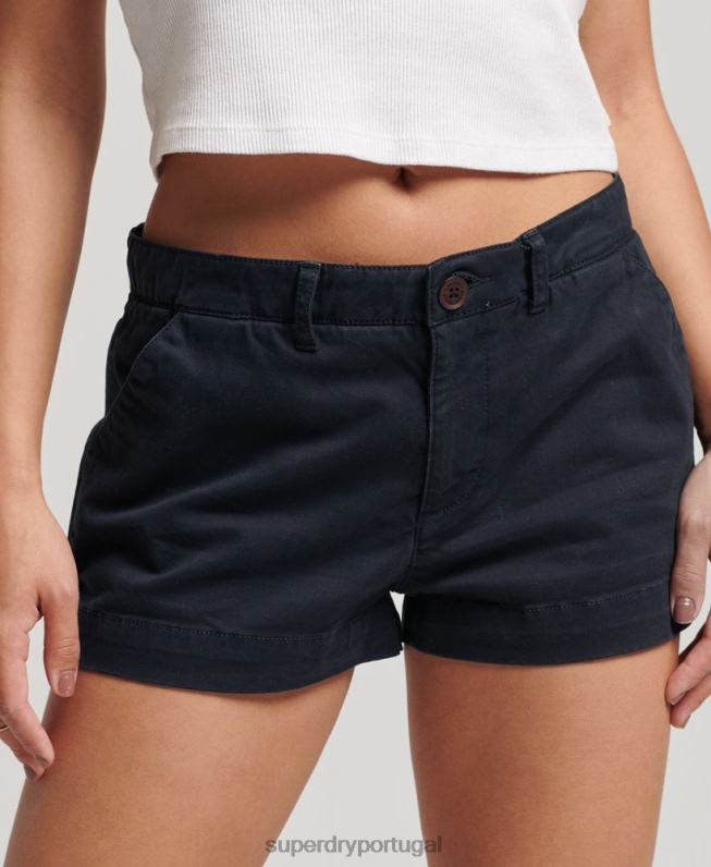 shorts chino quentes mulheres marinha roupas Superdry 2208H2093