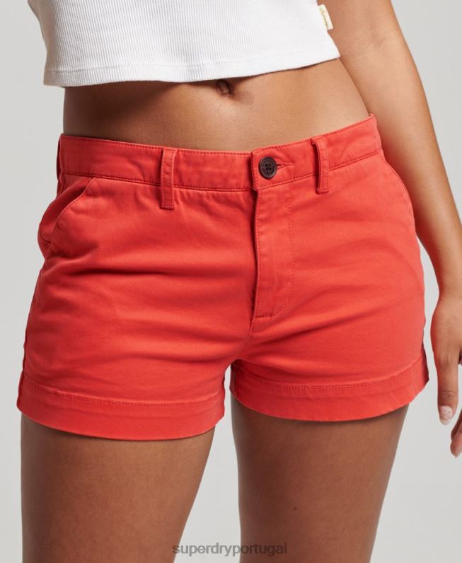 shorts chino quentes mulheres vermelho roupas Superdry 2208H2104