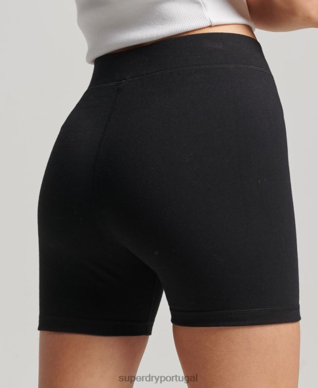 shorts de ciclismo esportivo code core mulheres preto roupas Superdry 2208H3133