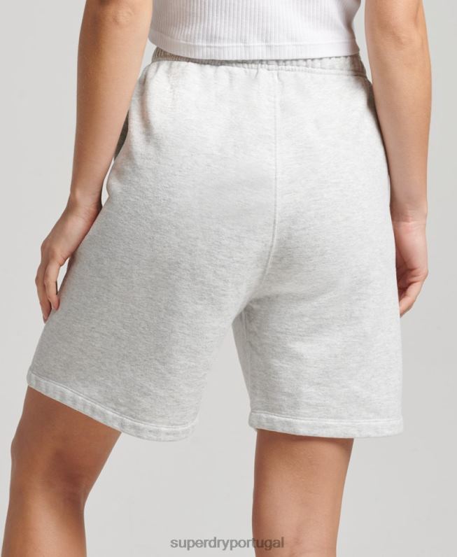 shorts de menino de logotipo de meio-tom mulheres cinza roupas Superdry 2208H3165