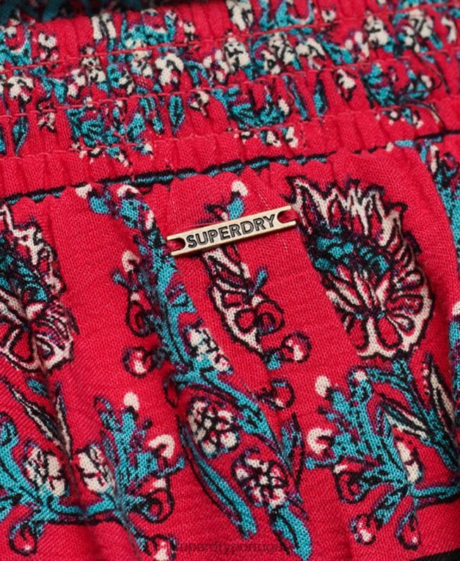 shorts de praia smoked mulheres rosa roupas Superdry 2208H2076