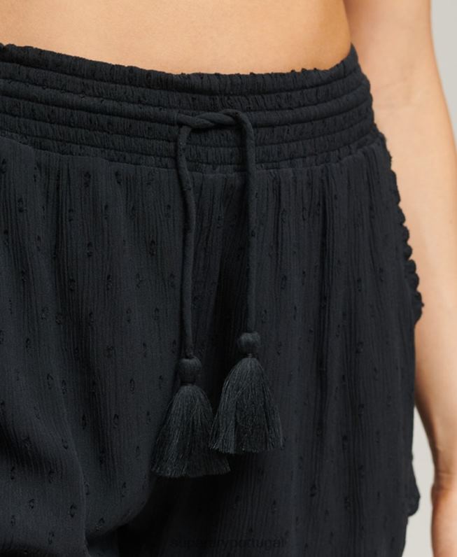 shorts de praia vintage mulheres marinha roupas Superdry 2208H3095