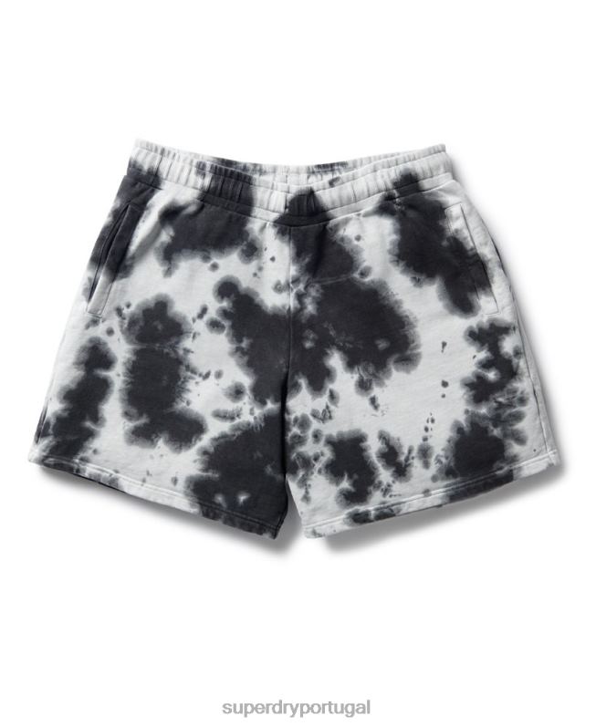 shorts de suor tie dye mulheres preto roupas Superdry 2208H3167