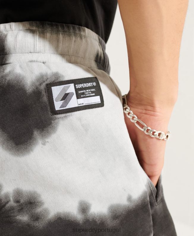 shorts de suor tie dye mulheres preto roupas Superdry 2208H3167