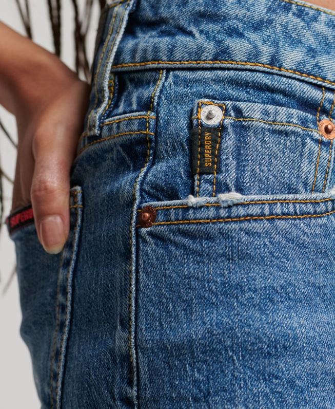 shorts finos cintura média mulheres azul roupas Superdry 2208H2146