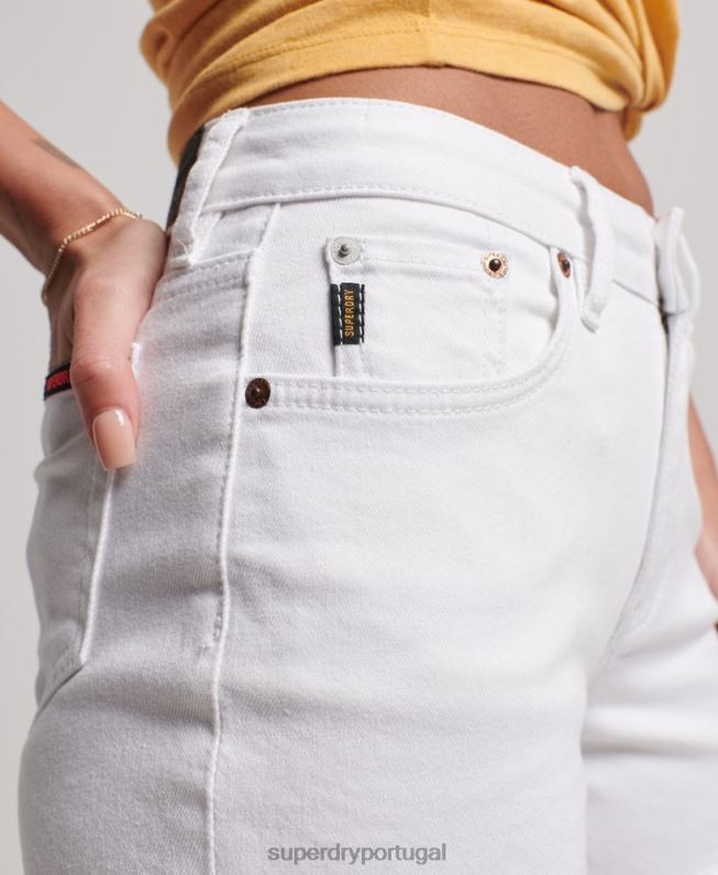 shorts finos cintura média mulheres branco roupas Superdry 2208H2153