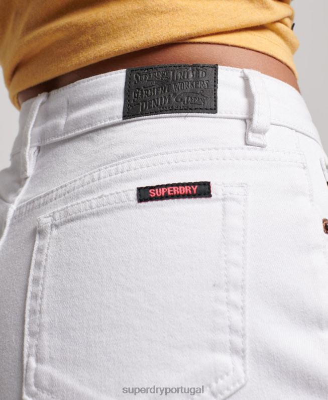 shorts finos cintura média mulheres branco roupas Superdry 2208H2153