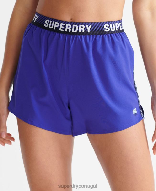 treinar shorts soltos mulheres azul roupas Superdry 2208H3170